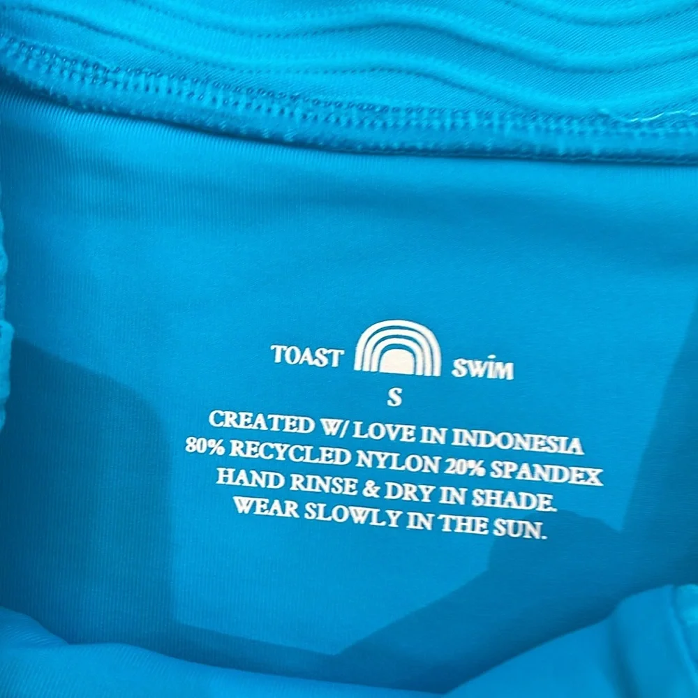 NWT Toast Swim Bikini Size S Ocean Wave Scoop Top Banded Waist Bottom